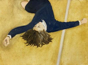 落下、2023年（油彩、紙） 作： キャシー・ロマックス