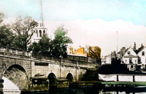 ウォリングフォード、オックスフォードシャー、1926年の橋。 作： Cavenders Ltd