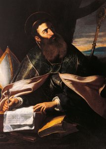 ヒッポの聖アウグスティヌスの肖像」（油彩・キャンバス 作： Cecco de Caravaggio