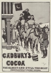 広告「キャドバリーのココア」（彫刻 作： Cecil Charles Windsor Aldin