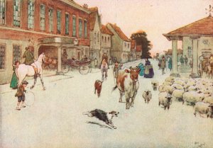 太陽が沈むにつれて。 。 。マーケットプレイスのプリンシパルホテルに立ち寄りました 作： Cecil Charles Windsor Aldin