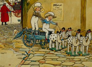 古いブロックをチップします。ヨークステージコーチ、 作： Cecil Charles Windsor Aldin