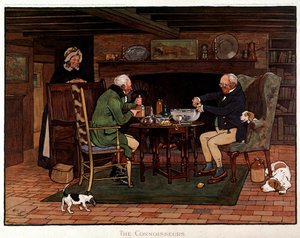 目利き2人の英語準備パンチ。セシル・アルディンによる水彩画 作： Cecil Charles Windsor Aldin