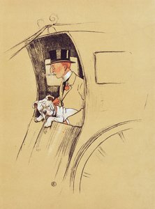 Hansom Cab（紙にチョークとクレヨン） 作： Cecil Charles Windsor Aldin