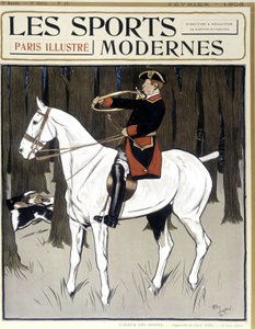 狩猟（犬を励ます馬上の男） 表紙 "Modern Sports" 02/1906 作： Cecil Charles Windsor Aldin