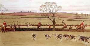 狩猟の場面、乗組員アリクストン 水彩画 セシル・アルディン（1870-1935） 19世紀 個人蔵 作： Cecil Charles Windsor Aldin