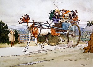 I drove the old Piebald」チャールズ・ディケンズ著『ピックウィック・ペーパーズ』の挿絵 作： Cecil Charles Windsor Aldin