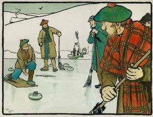 Old English Sports and Games:カーリング 作： Cecil Charles Windsor Aldin