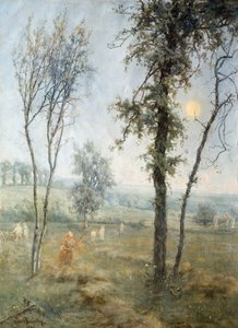 月光による干し草作り、1876年。