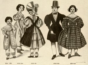 1820-1840、1907、1937年の子供服。 作： Cecil W. Trout