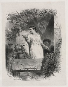 バルコニーで 作： Celestin Francois Nanteuil