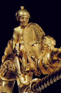 非常に重要なラ・テーヌの戦士の腓骨、詳細（ゴールド）（1065822-6も参照） 作： Celtic