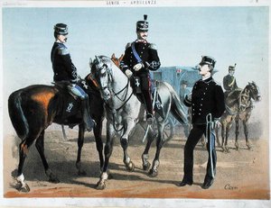 イタリア軍の医師たち（カラーの刻印） 作： Cenni