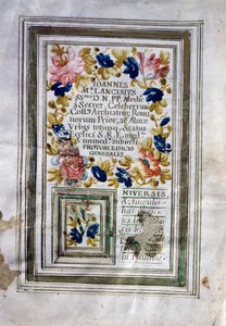 ジョバンニ・マリア・ランシシ（1654-1720）がローマで発行した医学学位証 作： Central Italian School