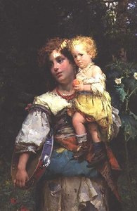 女性と子供 作： Cesare Auguste Detti