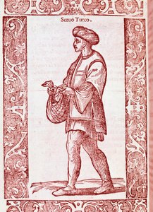 1590年「Degli habiti antichi e moderni」より "Turkish serf suit"(エングレーヴィング) 作： Cesare (after) Vecellio
