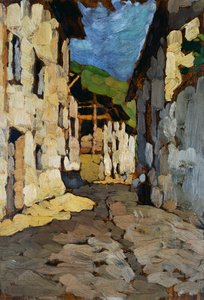 カントリーハウス、20世紀（キャンバスに油彩） 作： Cesare Balbi di Robecco