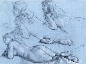 後ろから見たリクライニングヌードの研究 作： Cesare Mariani