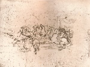 アンギアリの戦いの漫画の一部、c1505-c1523 1883のコピー 作： Cesare da Sesto