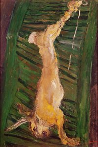 緑のシャッターのうさぎ、c.1924-25 作： Chaim Soutine