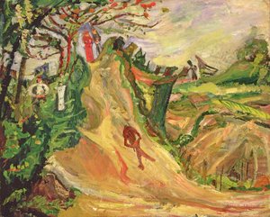 道の男と丘 作： Chaim Soutine