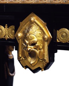 ナポレオン3世のテーブル、ジャンブランデリーが設計、寄木細工、E。ヴァーロット、パリ、1850〜75年頃（オルモル、金箔銅、黒檀、シカモア） 作： Charles Guillaume Diehl