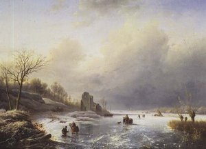 冬の風景 作： Charles Henri Joseph Leickert