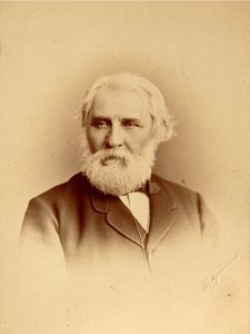 著者 Ivan Sergeyevich Turgenev (Sergueyevich Tourgueniev) (1818-1883) の肖像画。 アルブミン Photo by Charles (Karl) Bergamasco (1830-1896) 作： Charles Bergamasco