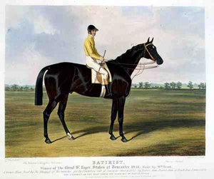 ドンカスターのグレートセントレガーステークスを制した「サティリスト」。 作： Charles (after) Hancock