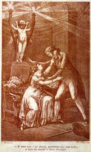 ショデルロス・ド・ラクロ（1741-1803）の書簡体小説「危険な関係」の挿絵（彫刻）。 作： Charles (after) Monnet