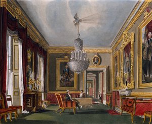 西側控室 リチャード・リーヴ（1780年生まれ）によるエングレーヴィング チャールズ・ワイルド（1781-1835）のデザインに基づく 「王宮の歴史」より 作： Charles (after) Wild