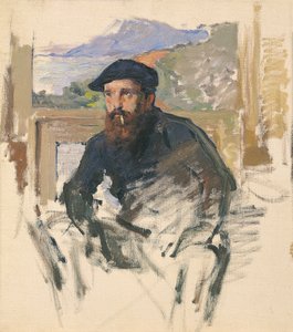 モネの肖像 c.1884 (キャンバスに油彩) 作： Charles (attr.to) Giron