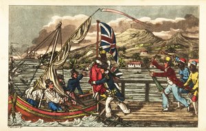 バルバドス桟橋で奴隷の女性を誘拐したイギリス海軍の将校が、彼女の所有者である夫とプランテーションの労働者に追われる。