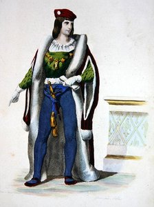 オルレアン公シャルル、パリのE.Mennechetの「Le Plutarque Francais」に掲載された肖像画 作： Charles Abraham (after) Chasselat