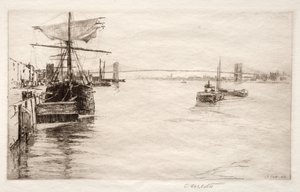 ブルックリン橋、1888年。 作： Charles Adams Platt
