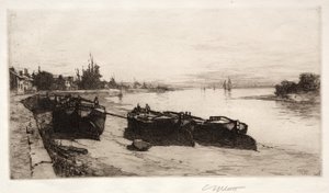 テムズ川の泥船、1883年。 作： Charles Adams Platt
