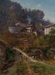 サッセナージュにてサッセナージュの戦車（油彩・キャンバス） 作： Charles Alexandre Bertier