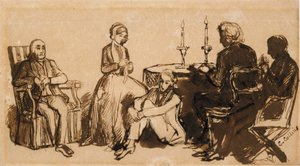 クームズ邸での夕べ、1850～1851年 作： Charles Allston Collins