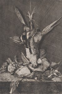 狩猟鳥とアーティ チョークのハンティング トロフィー、1850～1900 年。 作： Charles Alphonse Deblois