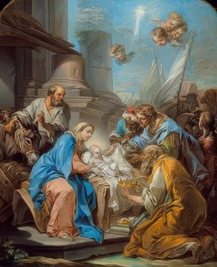王の崇拝。 1760年頃 作： Charles André van Loo