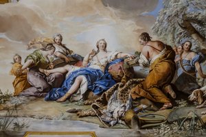 シャルル・アンドレ・ヴァン・ロー（1705-1765）、フレスコ画によるニンフの間のダイアナの残り 作： Charles André van Loo