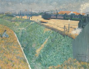 パリを出発する西部鉄道。 1886 作： Charles Angrand