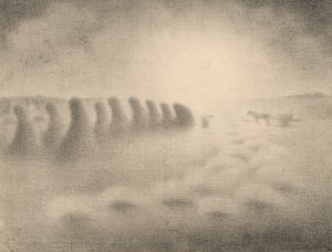 収穫の終わり、1890年代。 作： Charles Angrand