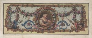 ソファのタペストリーシートのデザイン、1721年。 作： Charles Antoine Coypel
