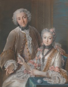 フランソワ・ド・ジュリエンヌ1722-1754と彼の妻マリー・エリザベス・ド・セレ・ド・リュー、1724-1795、1743年。 作： Charles Antoine Coypel