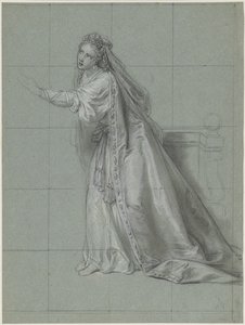左を向く女性（ロドゥグネ）の習作 作： Charles Antoine Coypel