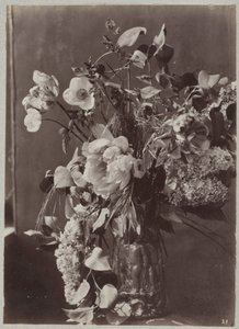 飾られた花瓶と花の研究