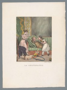 少女は少年の頬にスナップする La chicnaude (オブジェクトのタイトル) 子供の遊びといたずら（シリーズタイトル） Les jeux de l