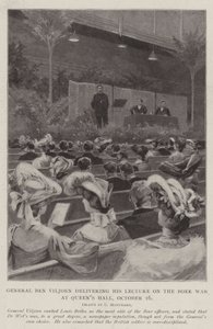10月16日、クイーンズホールでボーア戦争に関する講義を行うベンビルジョエン将軍 作： Charles Auguste Loye