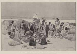 コロスコからアブハメド、アラブ人のキャラバンの停止、ビシャリエンまでのヌビア貿易ルート 作： Charles Auguste Loye